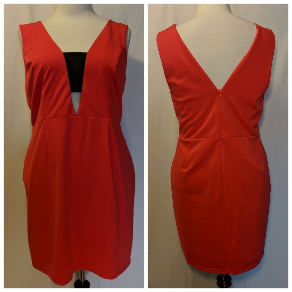 Forever 21 Pinkish Red & Black Dress